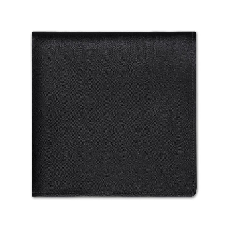 Selected Hanky 100% Pure Silk Pocket Square Solid Black for Father's Day Gift - Image 1